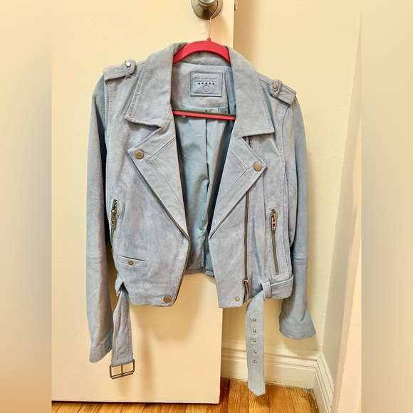 100% Real Suede Leather Motorcycle Biker Jacket for Women by Blank NYC - Picture 6 of 7